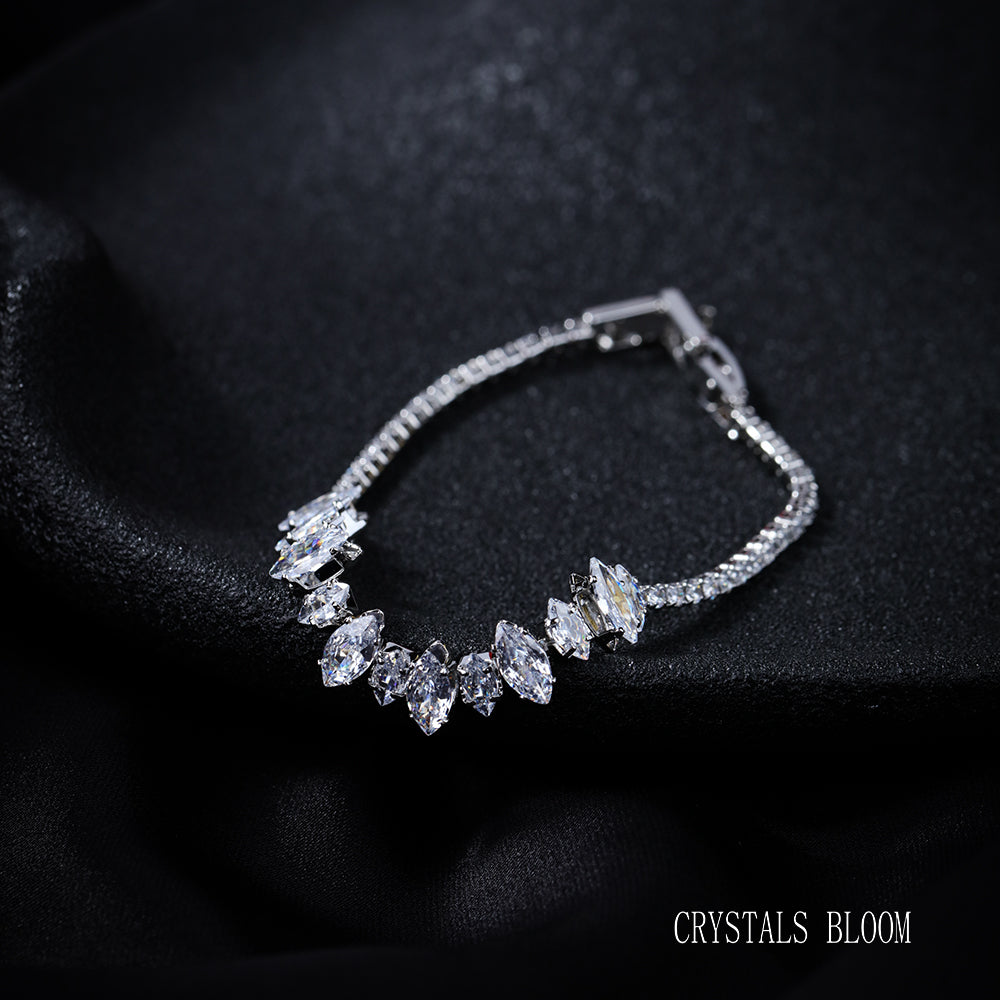 18K Gold-Plated Marquise Moissanite Bracelet