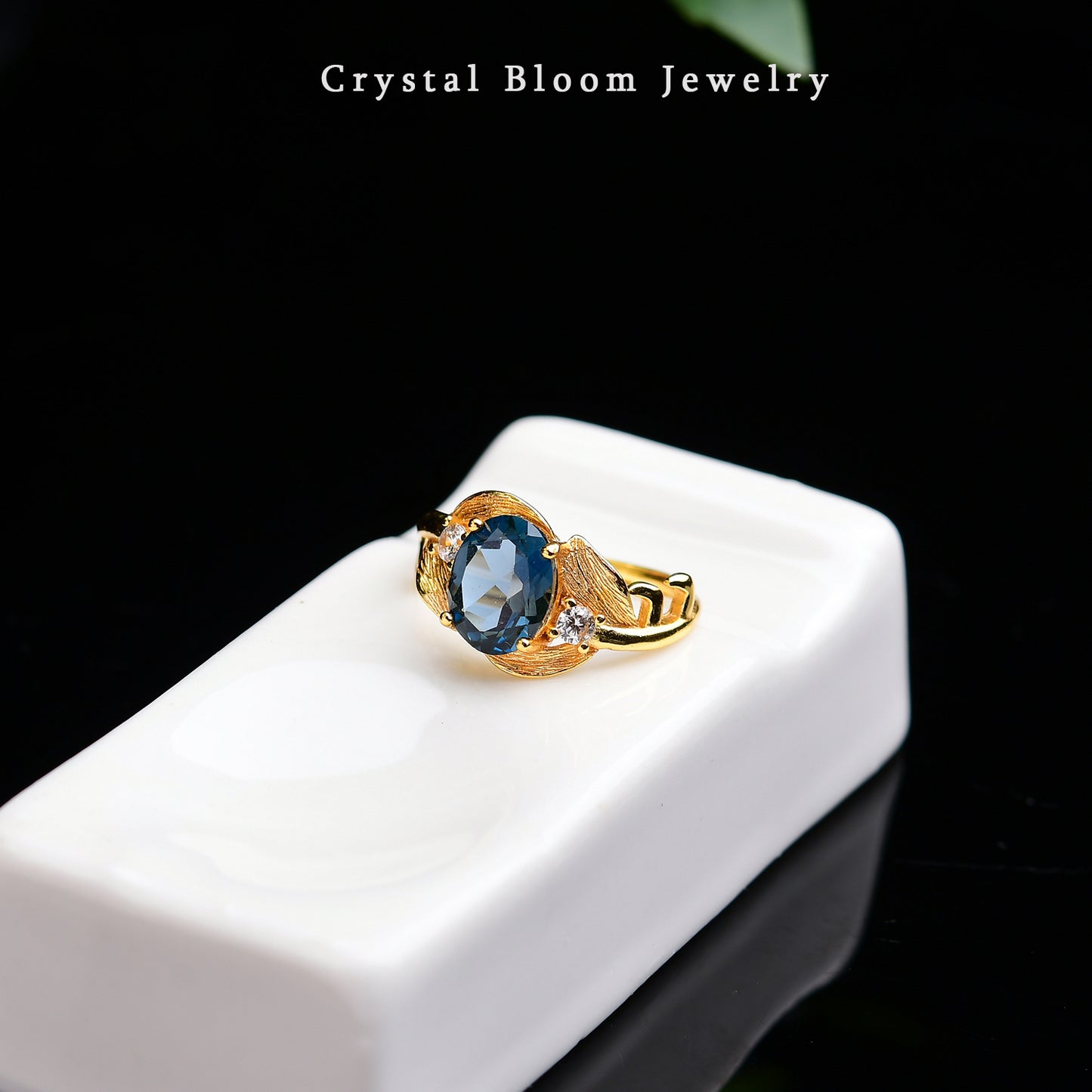 Natural Blue Topaz Ring