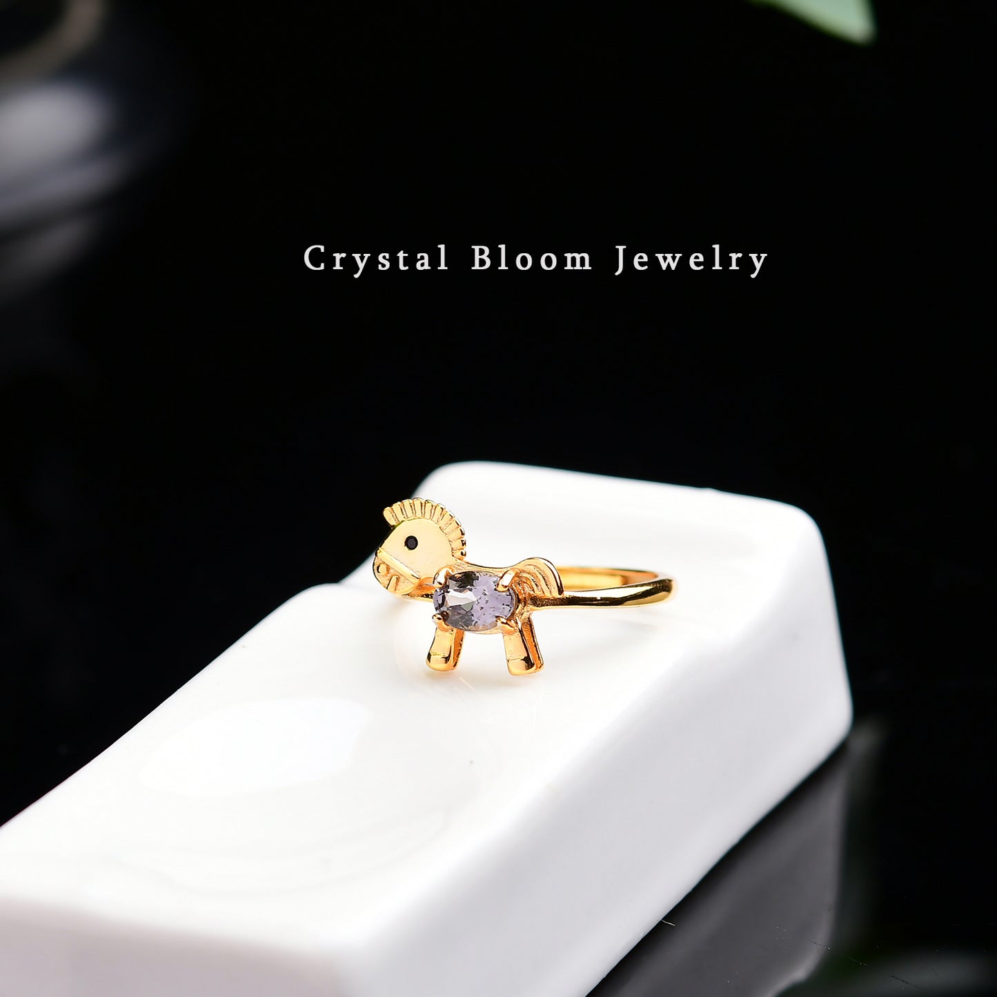 Natural Spinel Horse Ring
