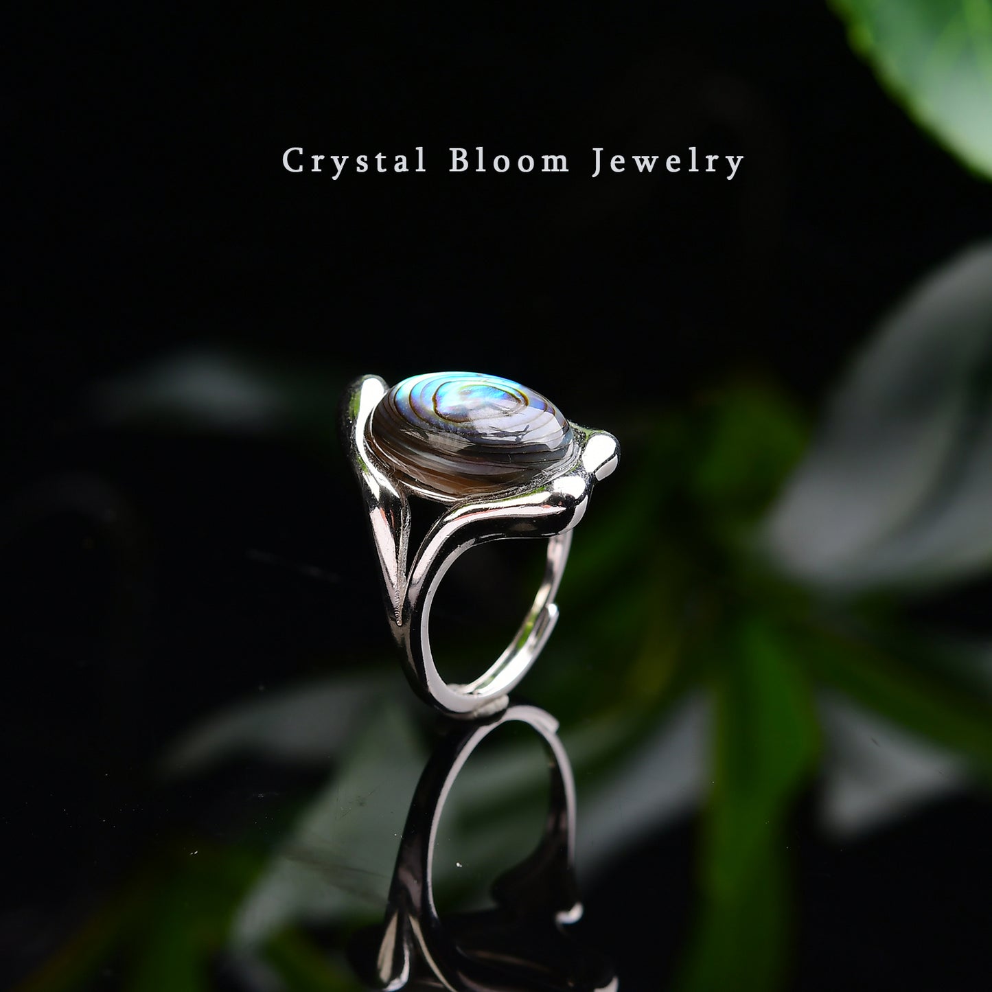 Natural Black Mother of Pearl Ring