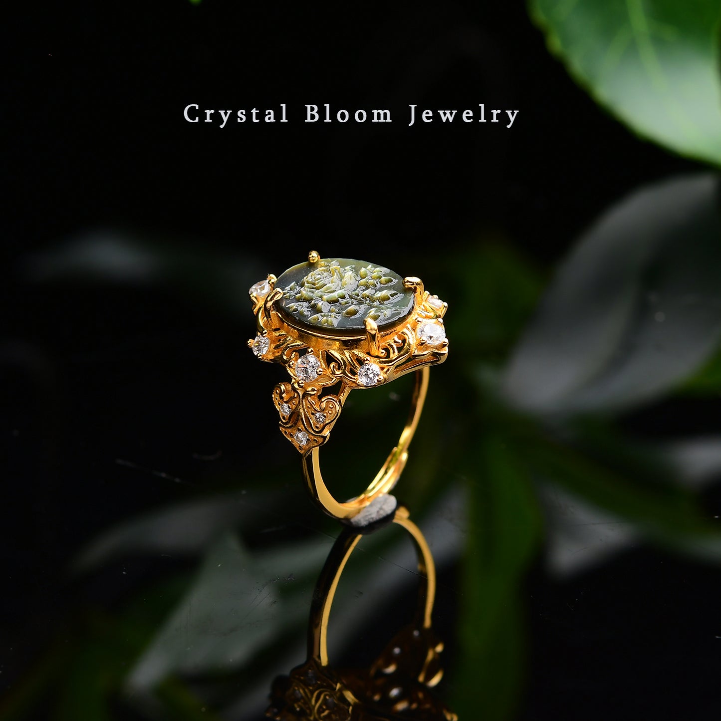 Natural Black Mother of Pearl Ring