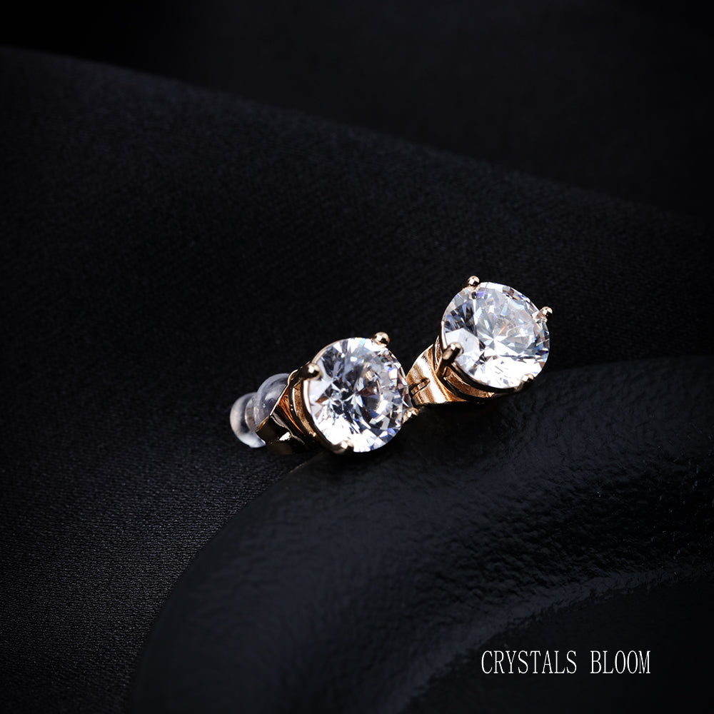 18K Gold-Plated Moissanite Stud Earrings
