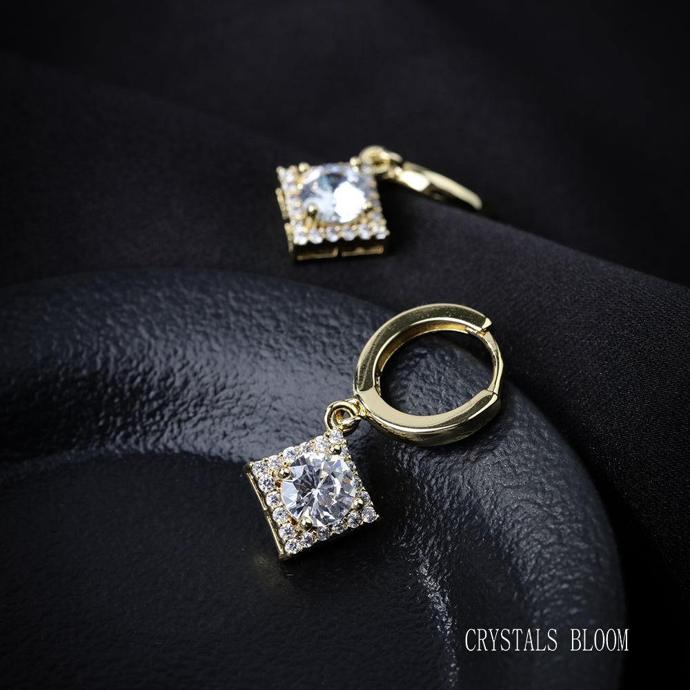 18K Gold Plated Moissanite Stud Earrings