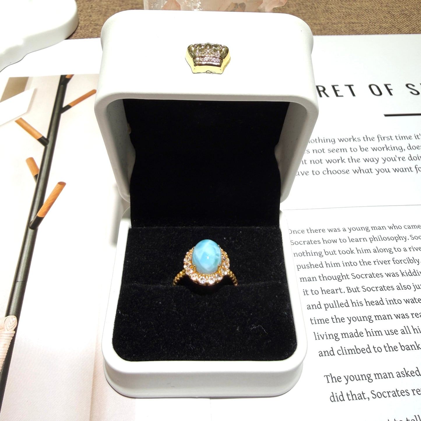 Larimar Sterling Silver Open Ring