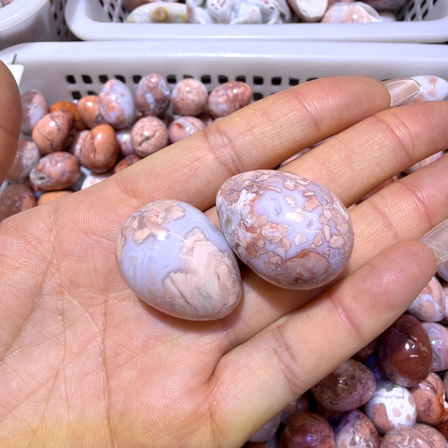 Natural Sakura Agate Carving