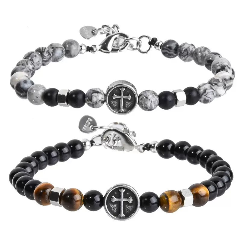 Men's Bracelet with Stainless Steel Extension Chain