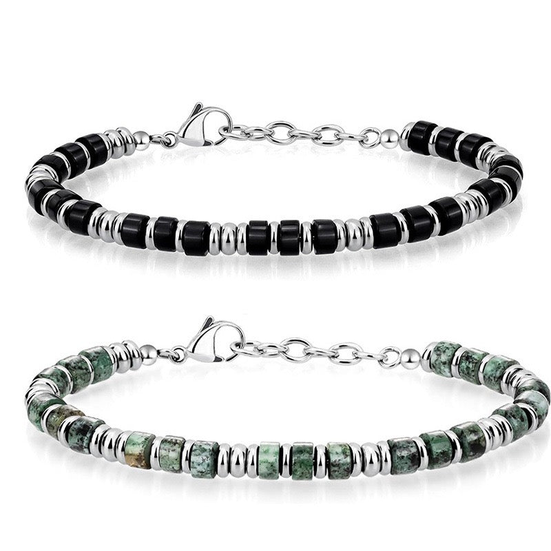 Men's Bracelet with Slice Stones