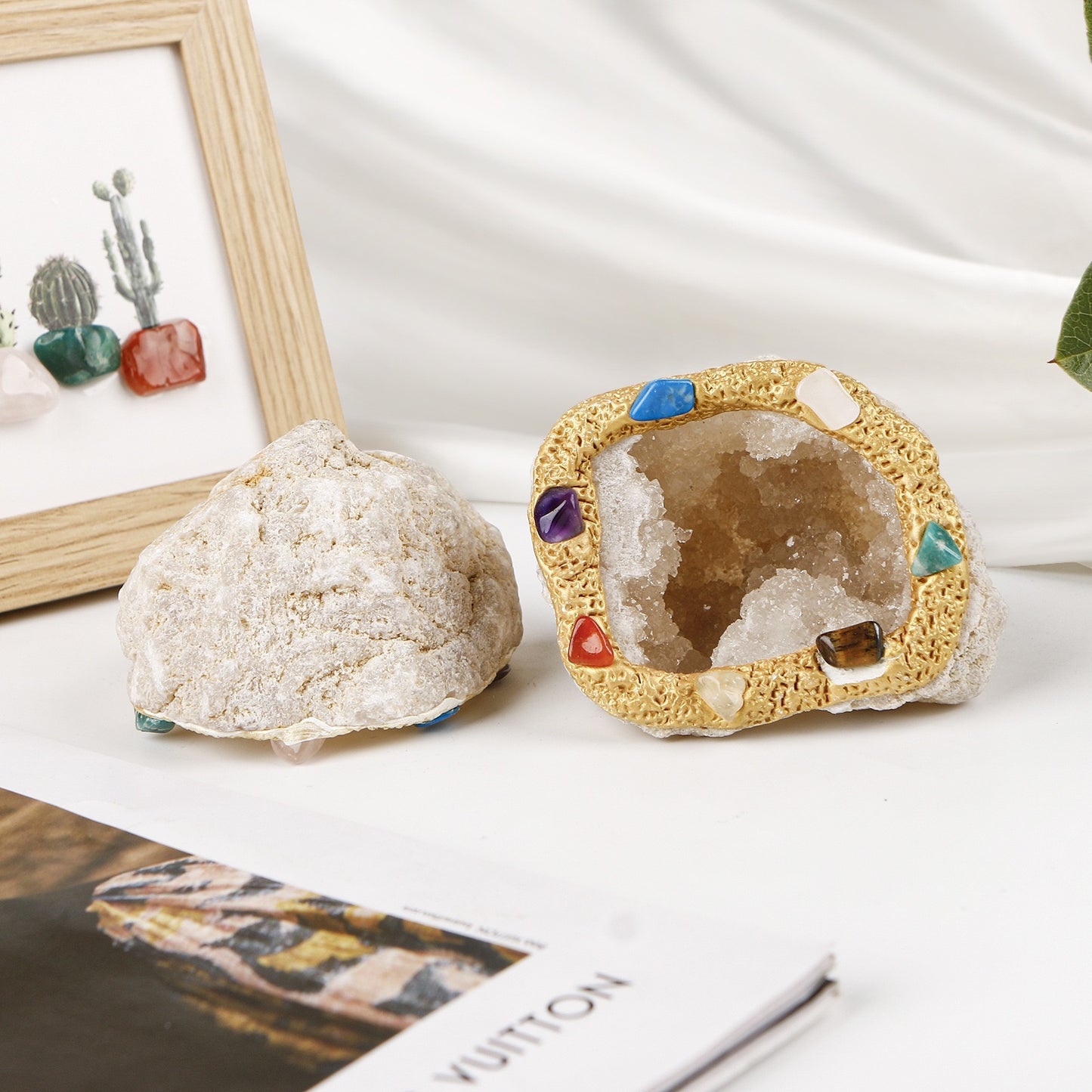 Moroccan Crystal Geode Display Piece | Natural Healing & Home Decor Gift