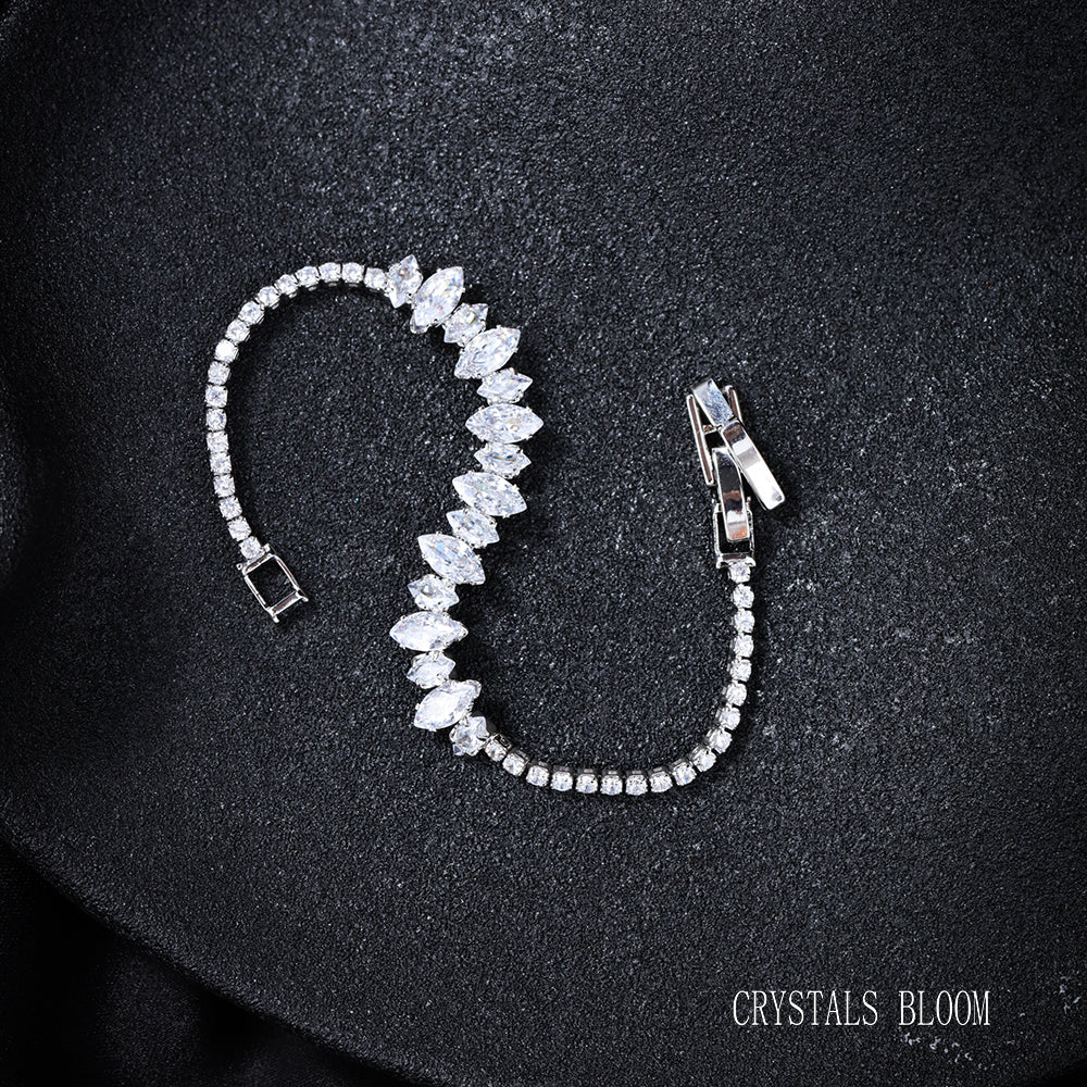 18K Gold-Plated Marquise Moissanite Bracelet