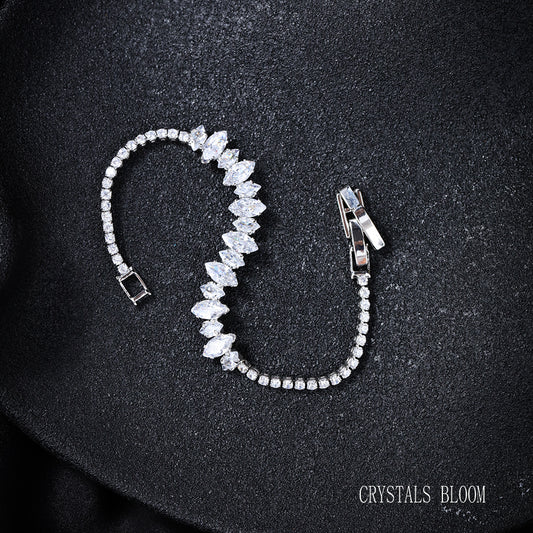 18K Gold-Plated Marquise Moissanite Bracelet