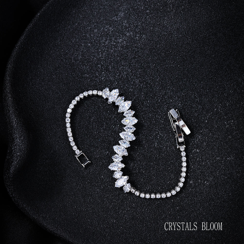 18K Gold-Plated Marquise Moissanite Bracelet