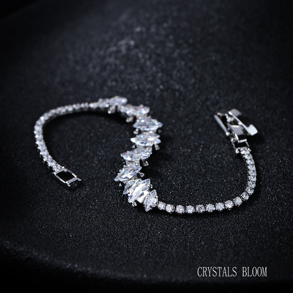 18K Gold-Plated Marquise Moissanite Bracelet