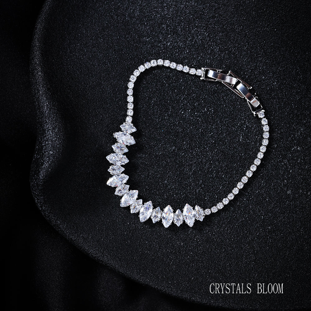 18K Gold-Plated Marquise Moissanite Bracelet