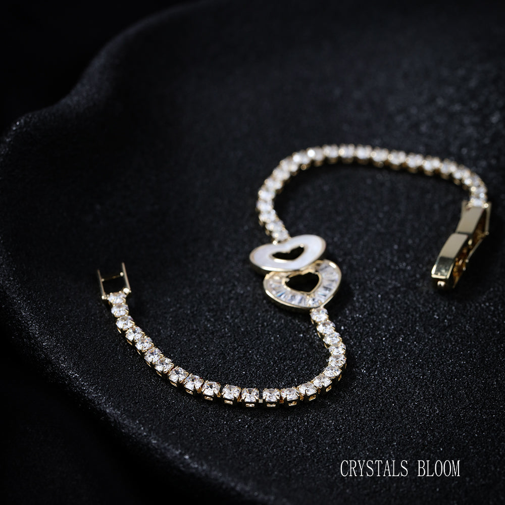 18K Gold Plated Moissanite & Mother of Pearl Bracelet