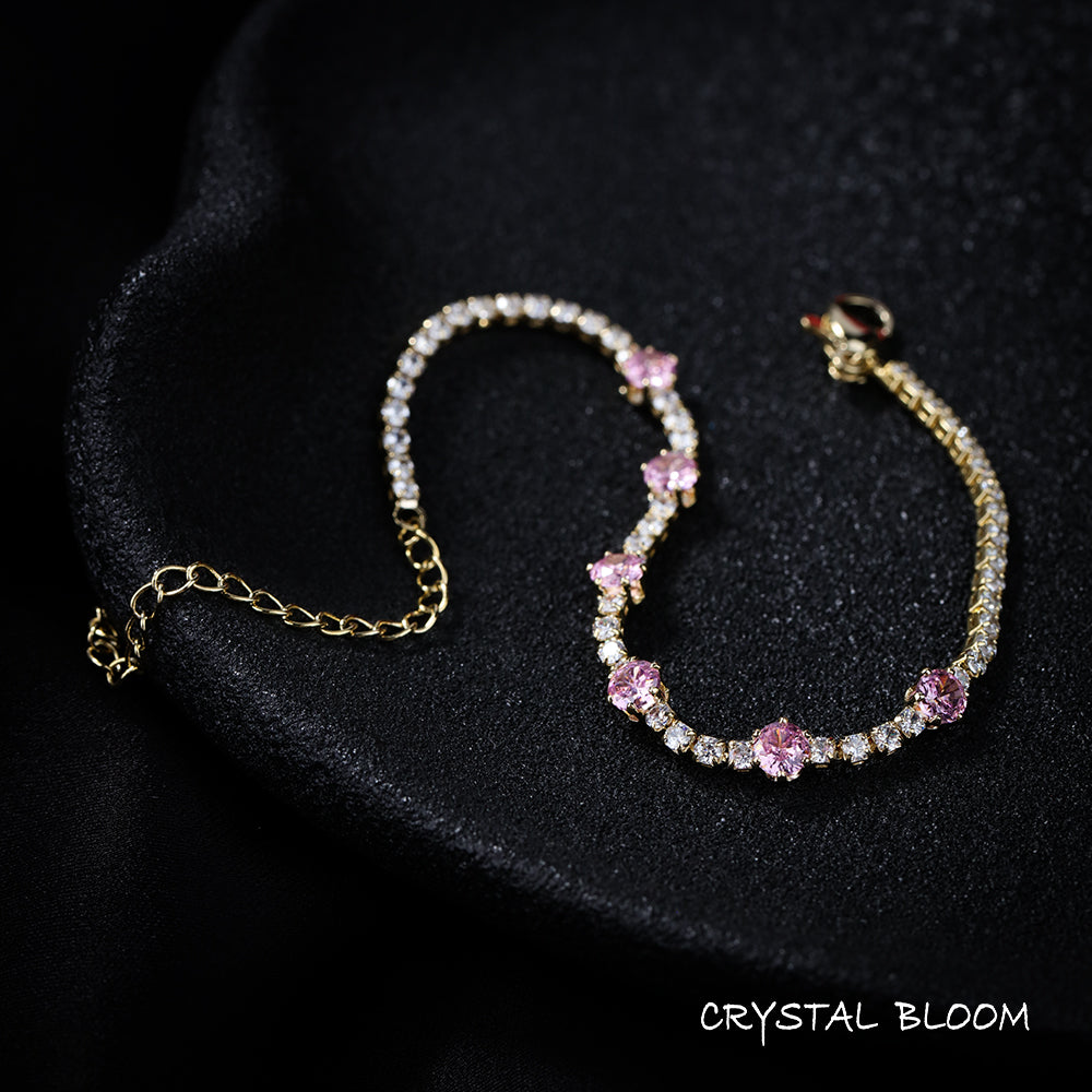 18K Gold Plated Pink Zircon Bracelet