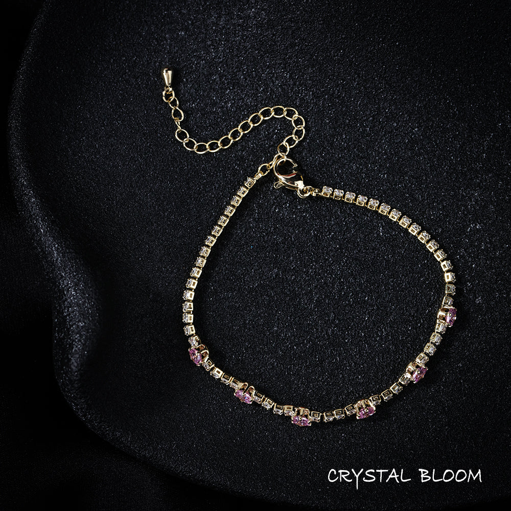 18K Gold Plated Pink Zircon Bracelet