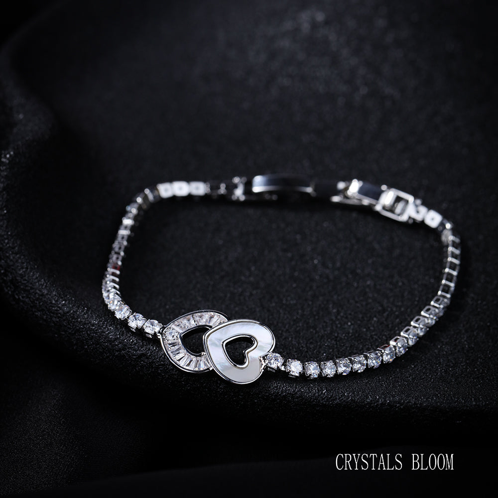 18K Gold Plated Moissanite & Mother of Pearl Bracelet