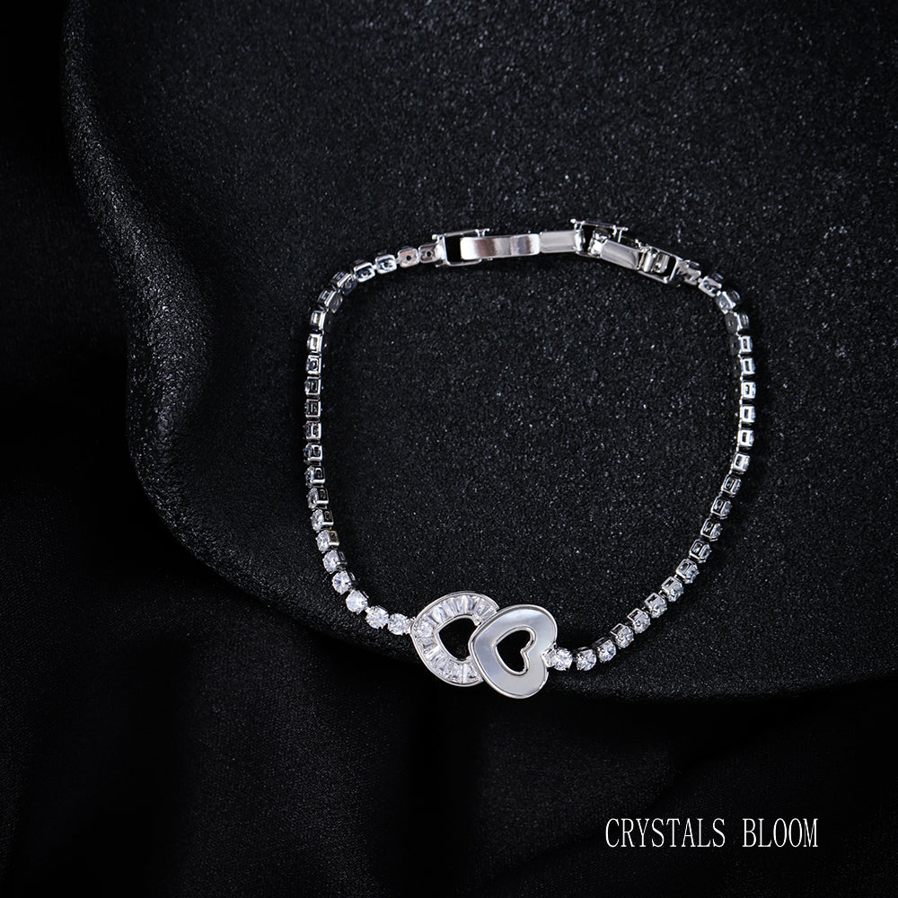 18K Gold Plated Moissanite & Mother of Pearl Bracelet