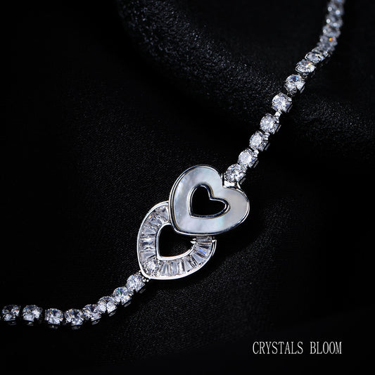 18K Gold Plated Moissanite & Mother of Pearl Bracelet