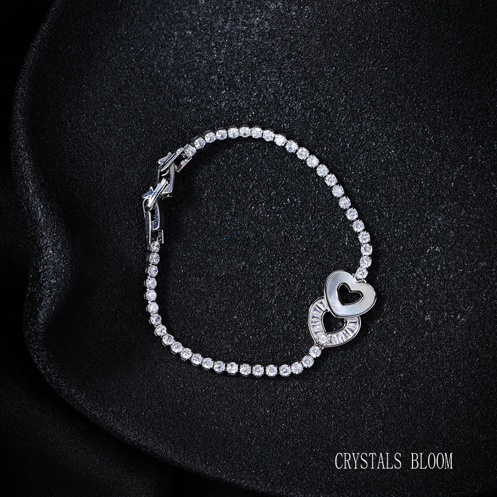 18K Gold Plated Moissanite & Mother of Pearl Bracelet