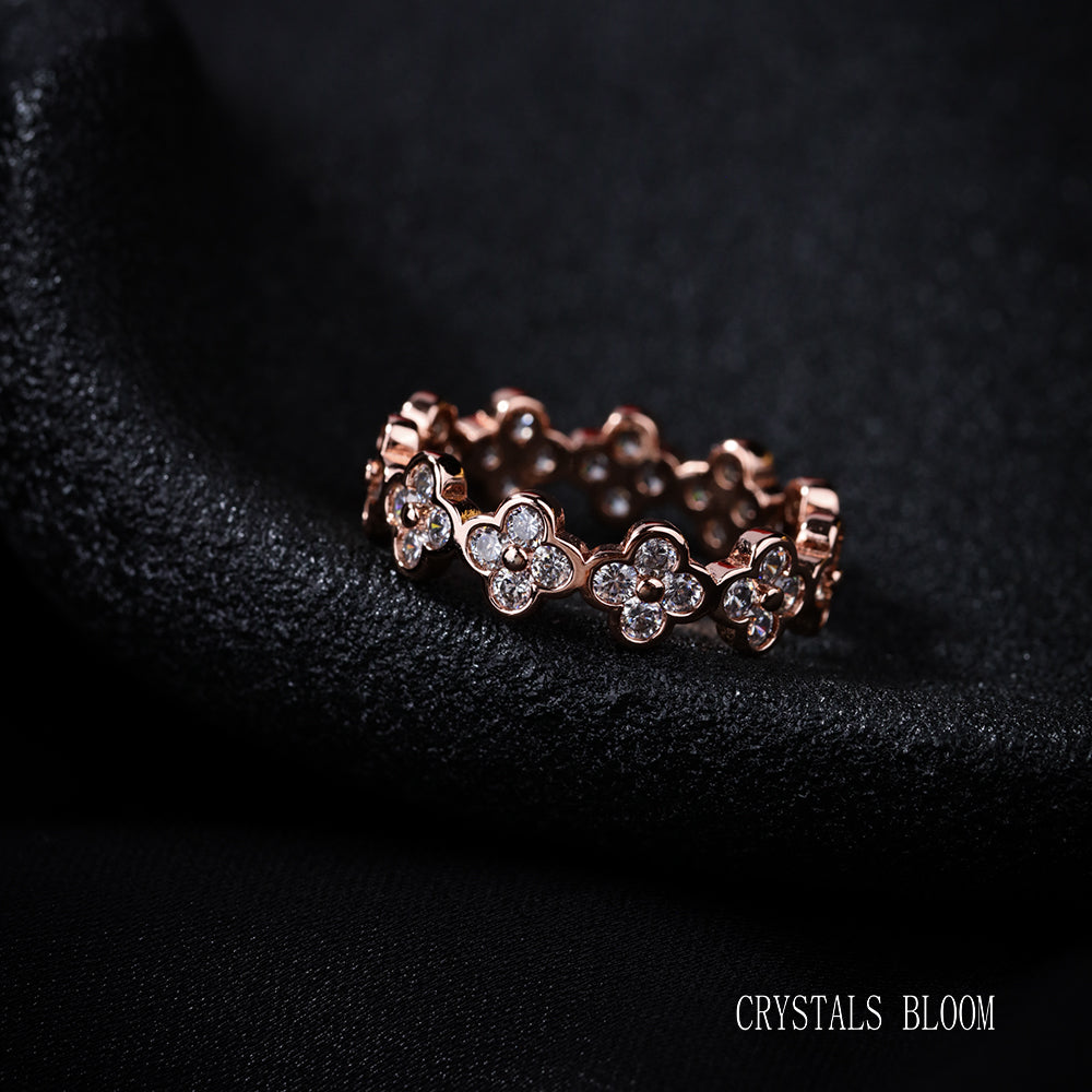 18K Gold-Plated Moissanite Clover Ring