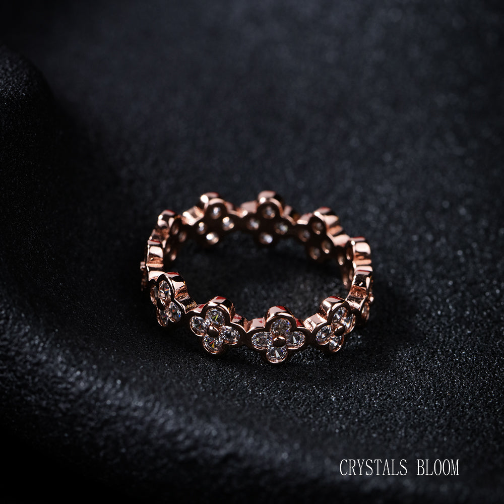 18K Gold-Plated Moissanite Clover Ring