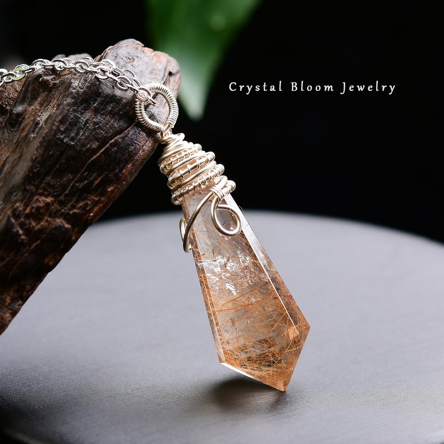 Copper Rutilated Quartz Pendant
