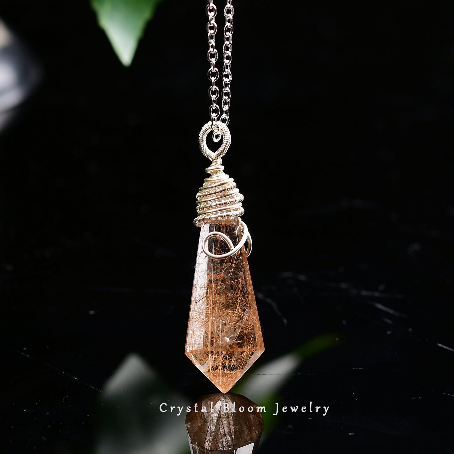 Copper Rutilated Quartz Pendant