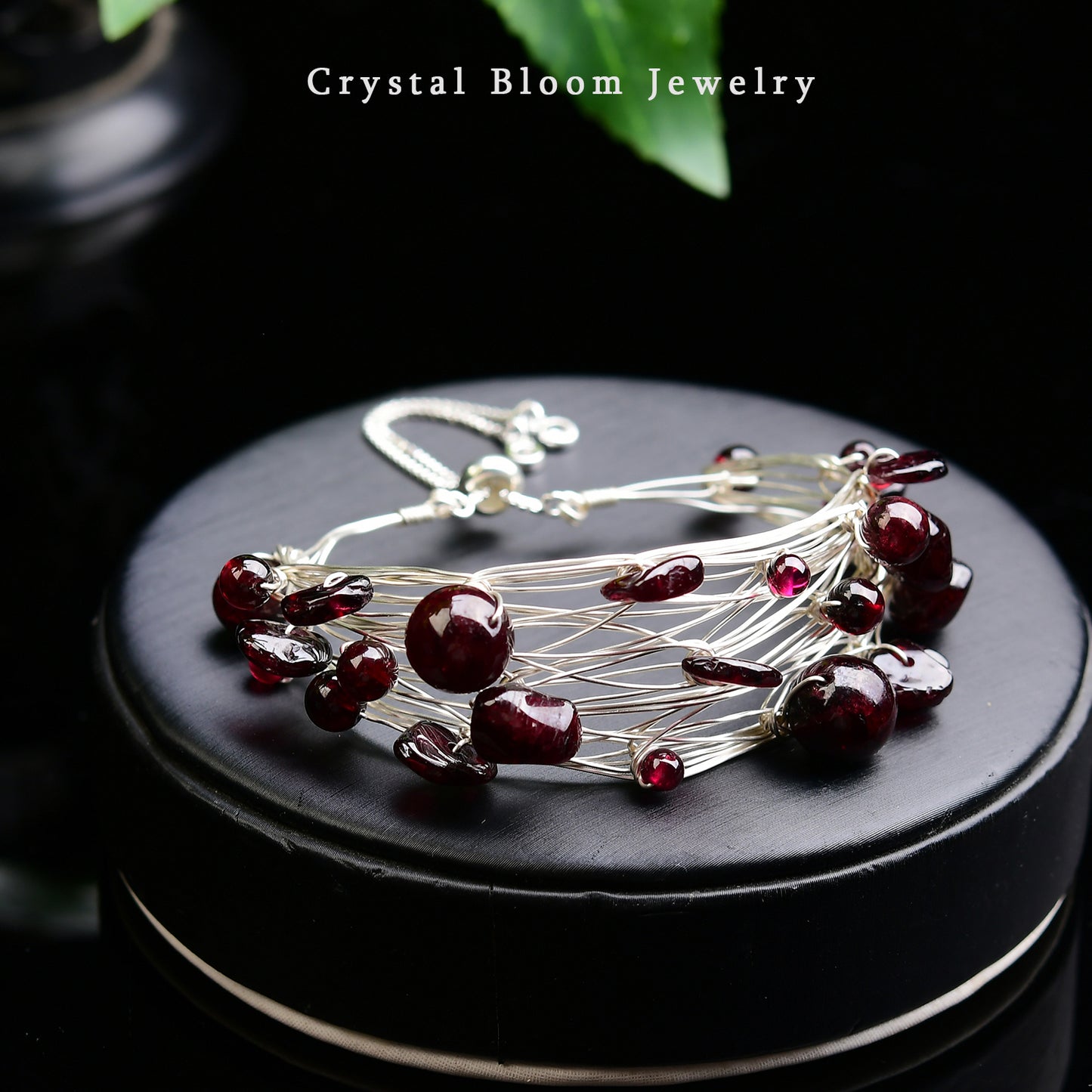 Handmade Natural Crystal Chip & Bead Copper Wire Bracelet