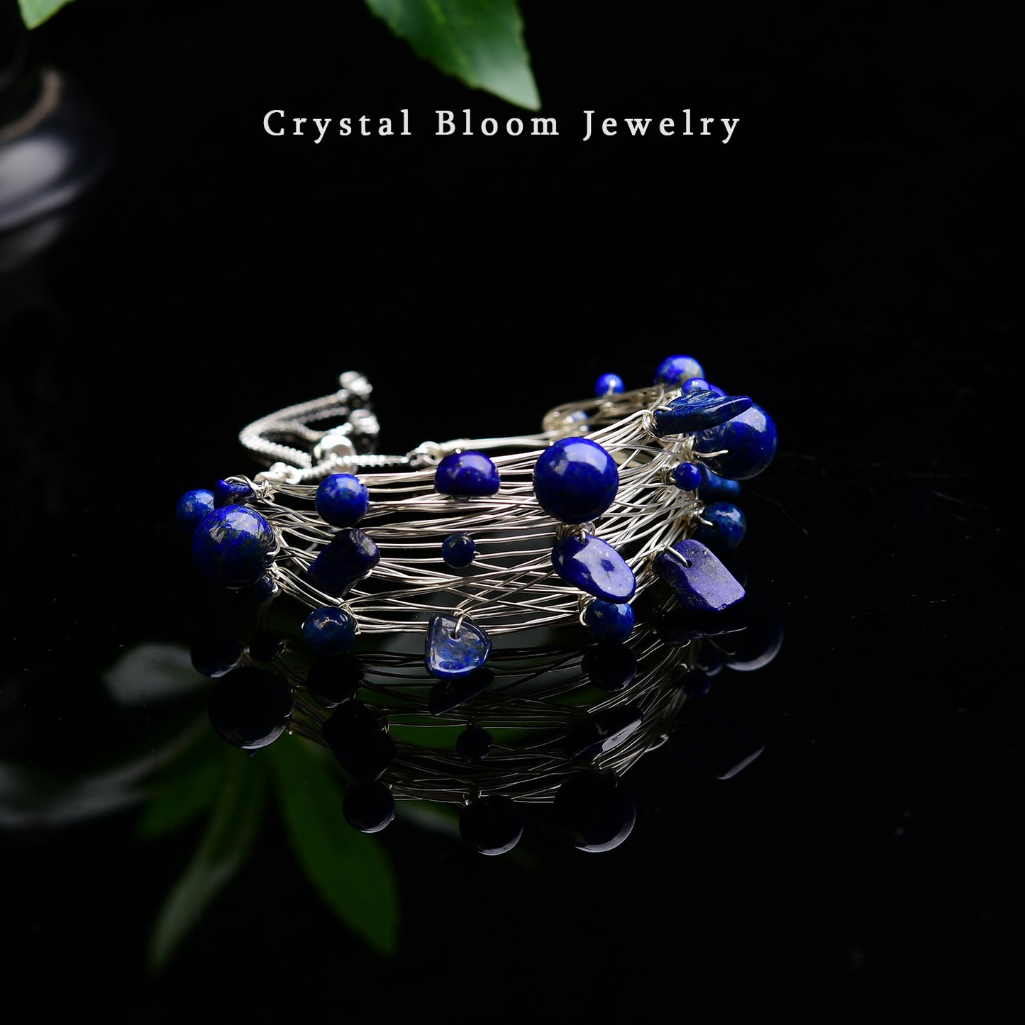 Handmade Natural Crystal Chip & Bead Copper Wire Bracelet