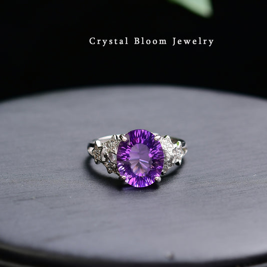 Natural Oval Amethyst Ring