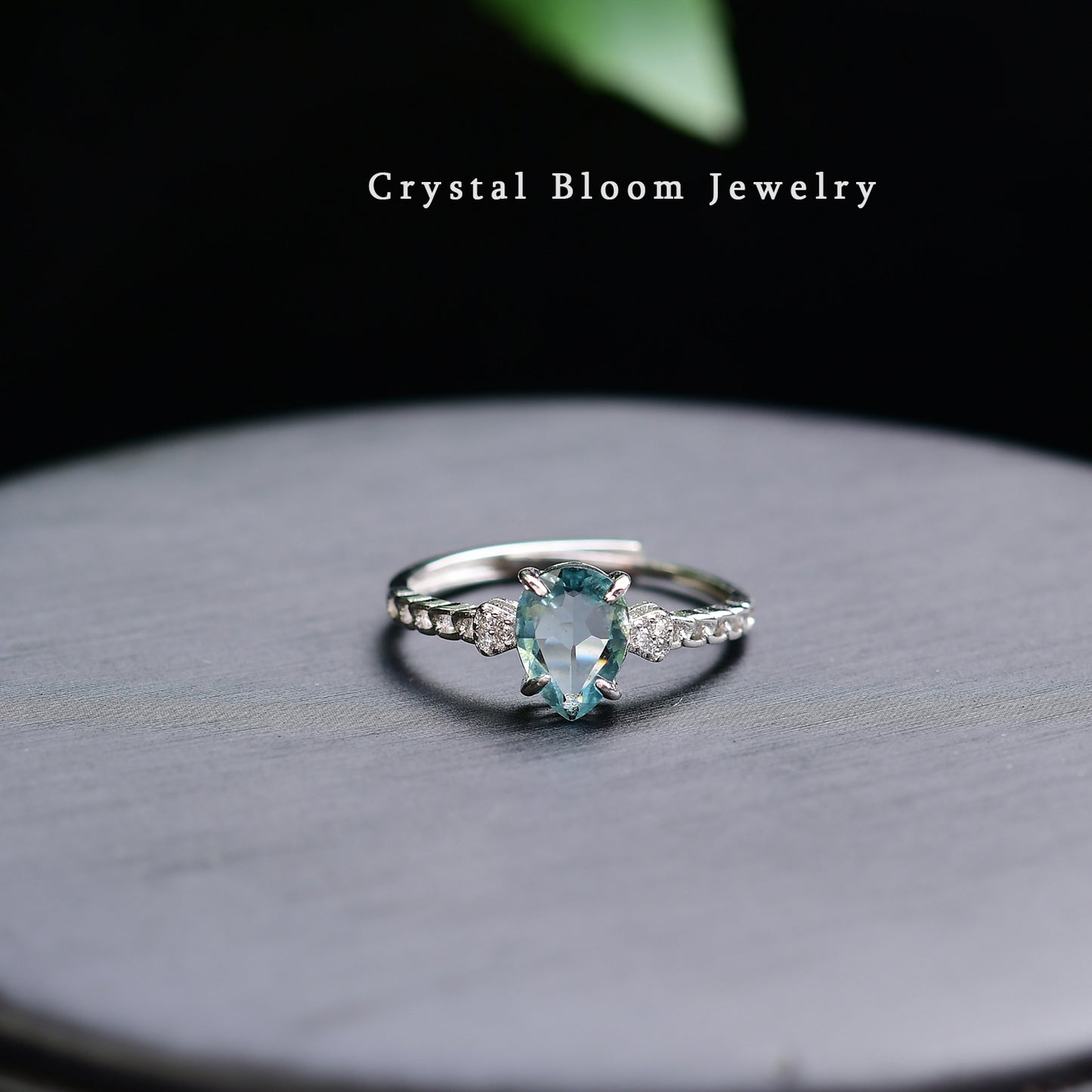 Natural Teardrop Tourmaline Ring