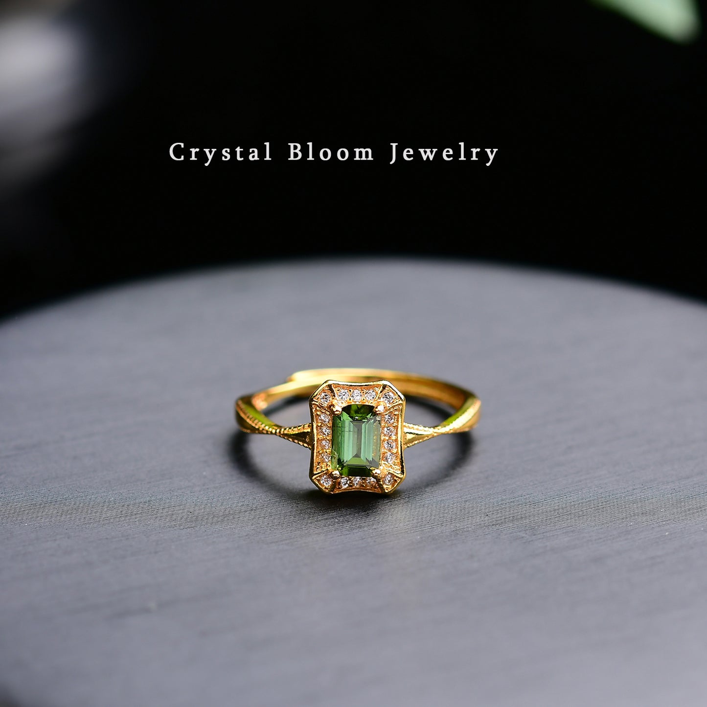 Natural Square Tourmaline Ring