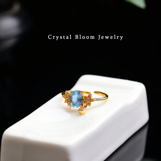Natural Oval Aquamarine Ring