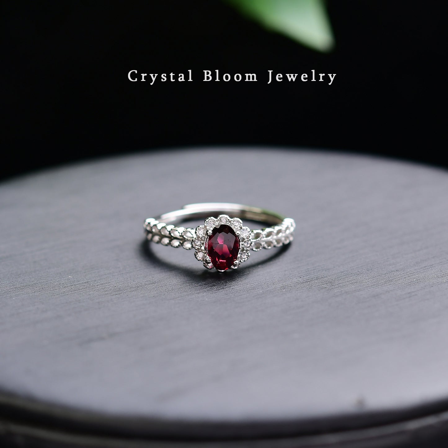 Natural Oval Garnet Ring