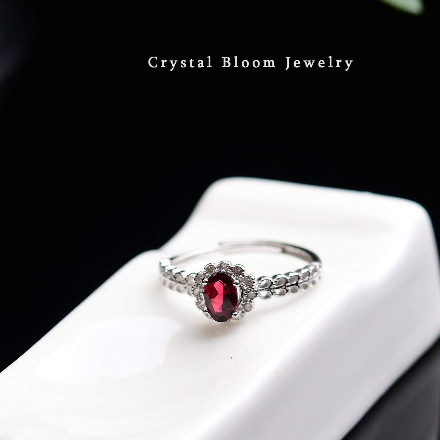 Natural Oval Garnet Ring