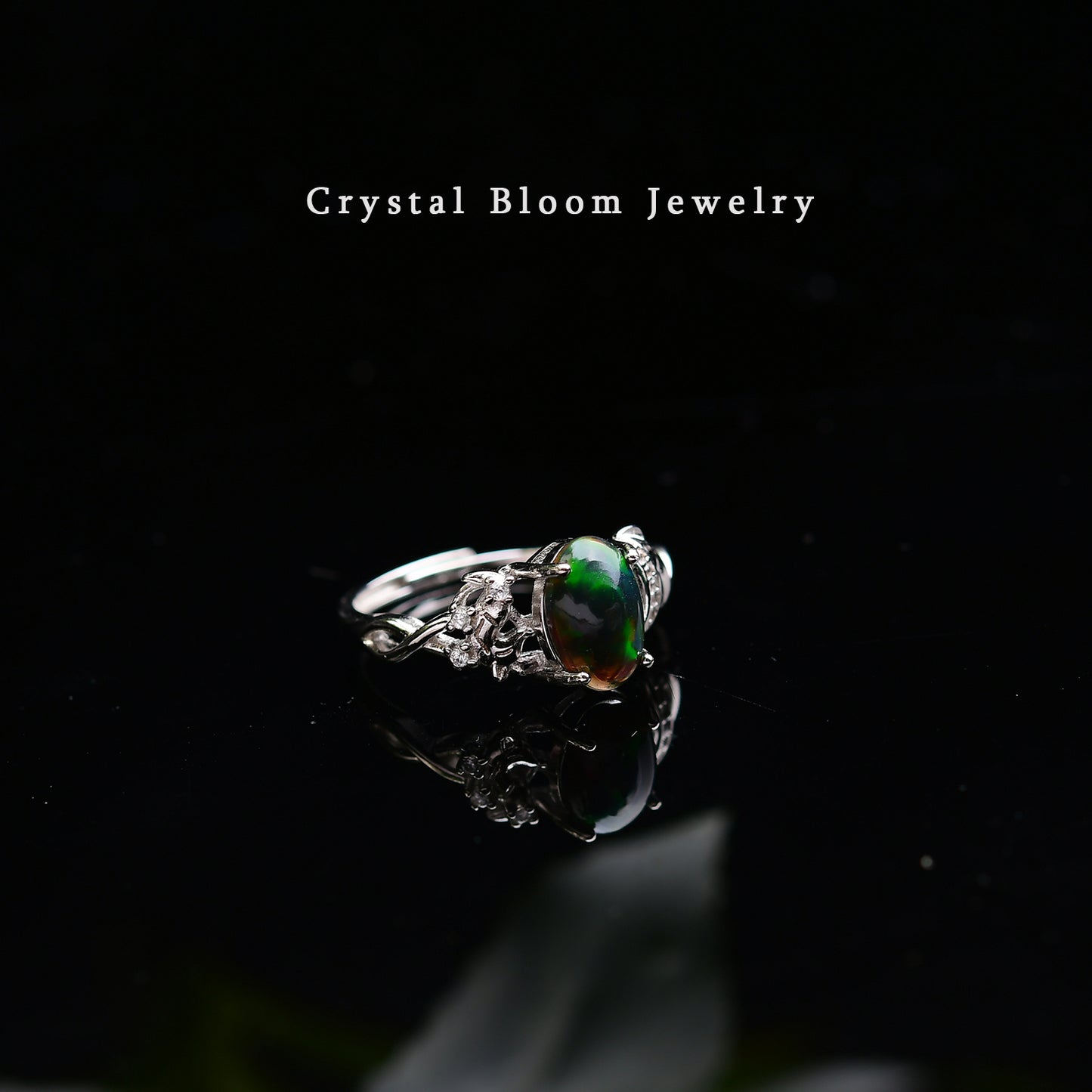 Natural Black Opal Ring