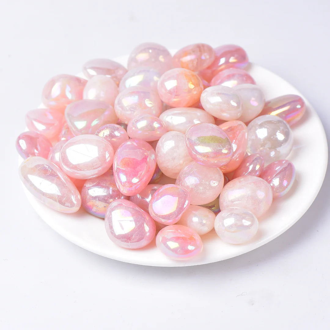 Aura Rose Quartz Tumbles