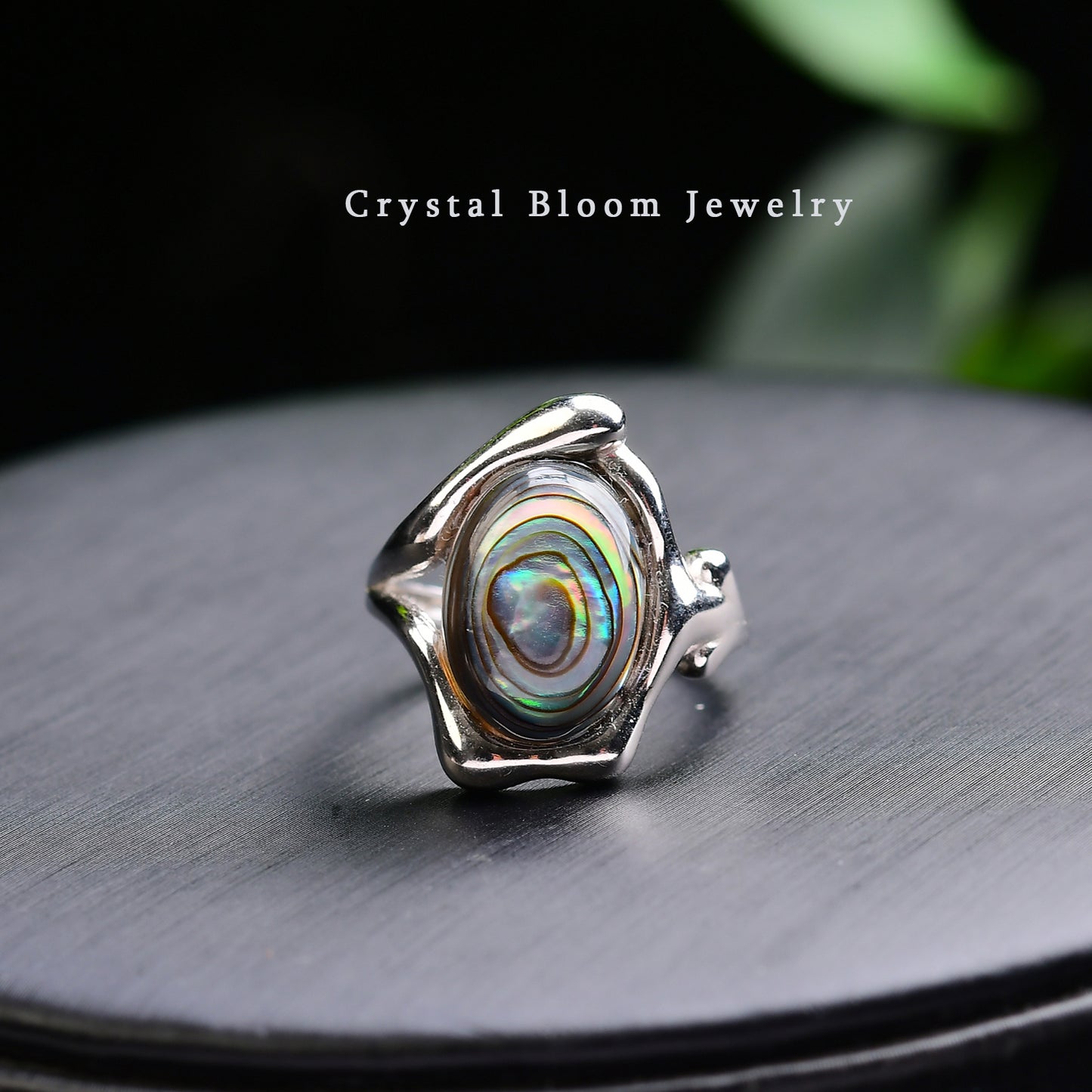 Natural Black Mother of Pearl Ring