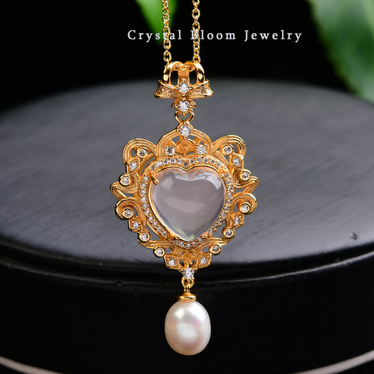 Natural Mozambique Rose Quartz Heart Pendant