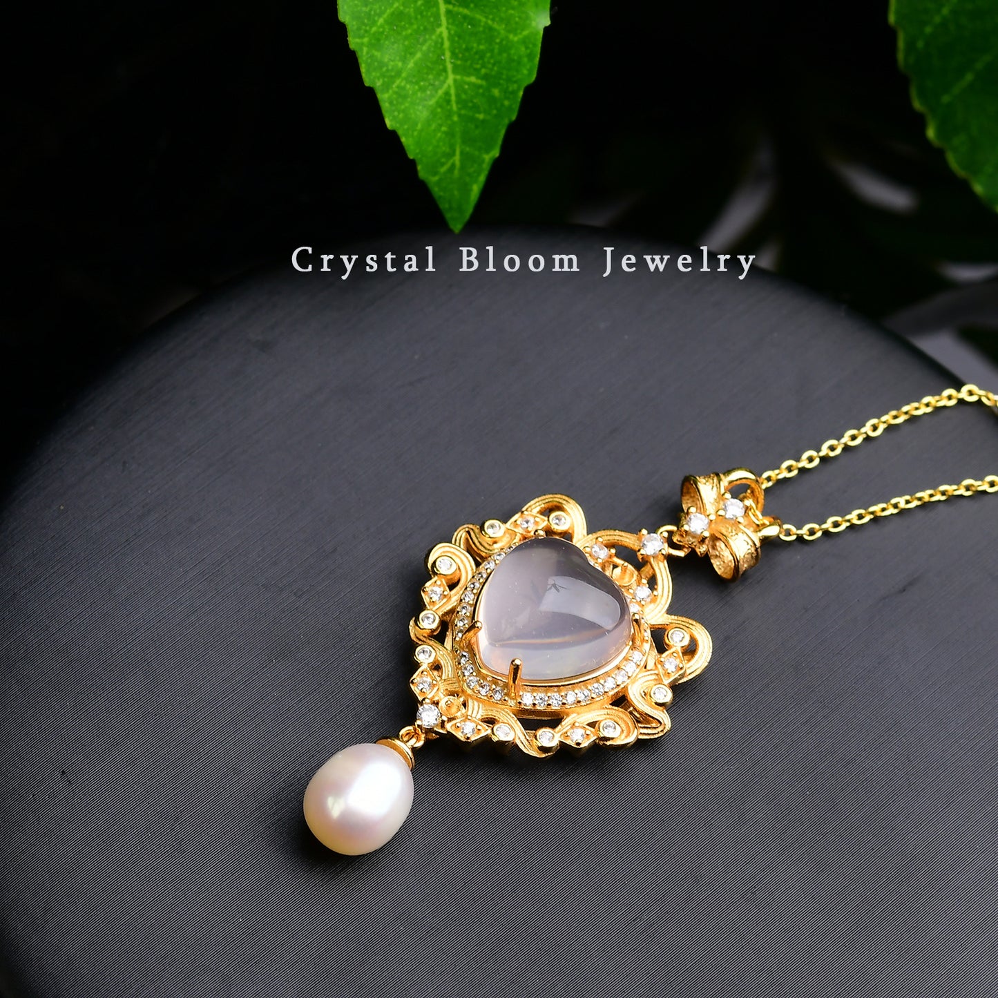 Natural Mozambique Rose Quartz Heart Pendant
