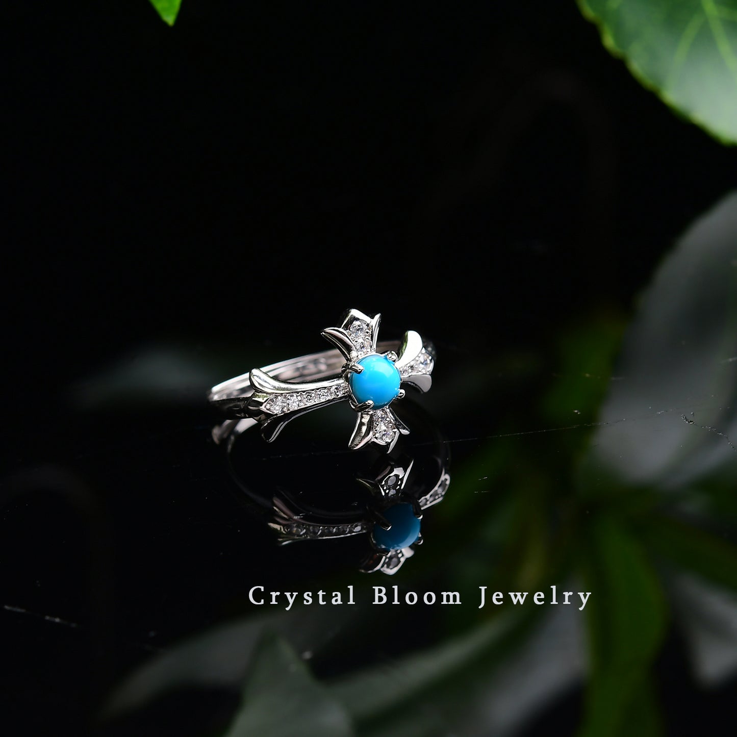 Natural Turquoise Cross Ring