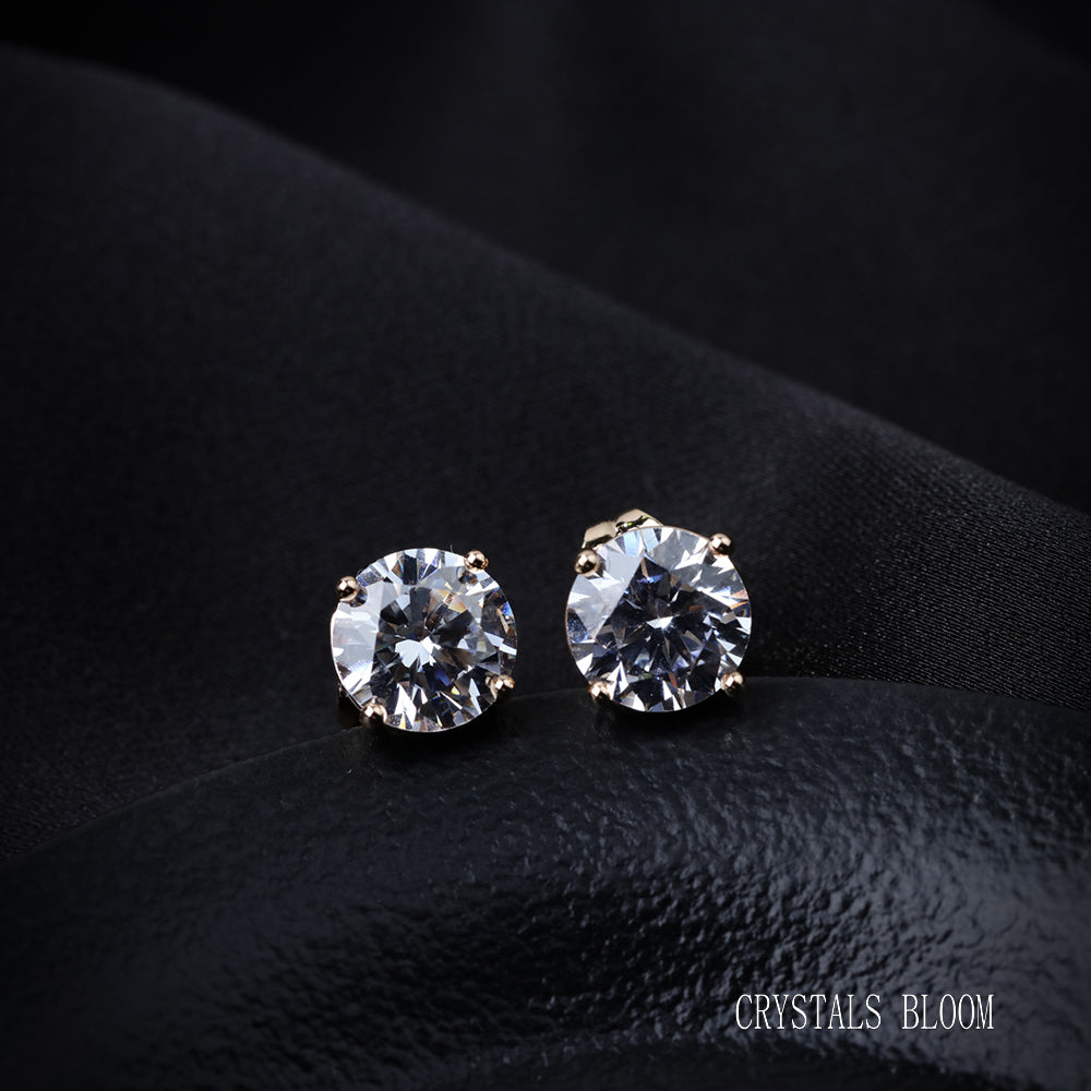 18K Gold-Plated Moissanite Stud Earrings