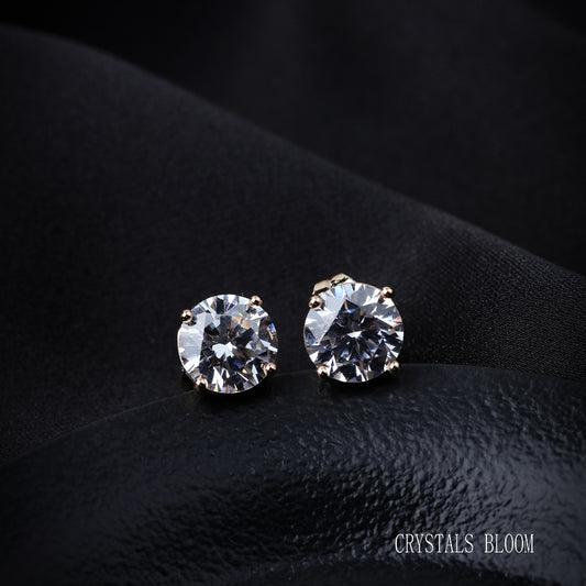 18K Gold-Plated Moissanite Stud Earrings