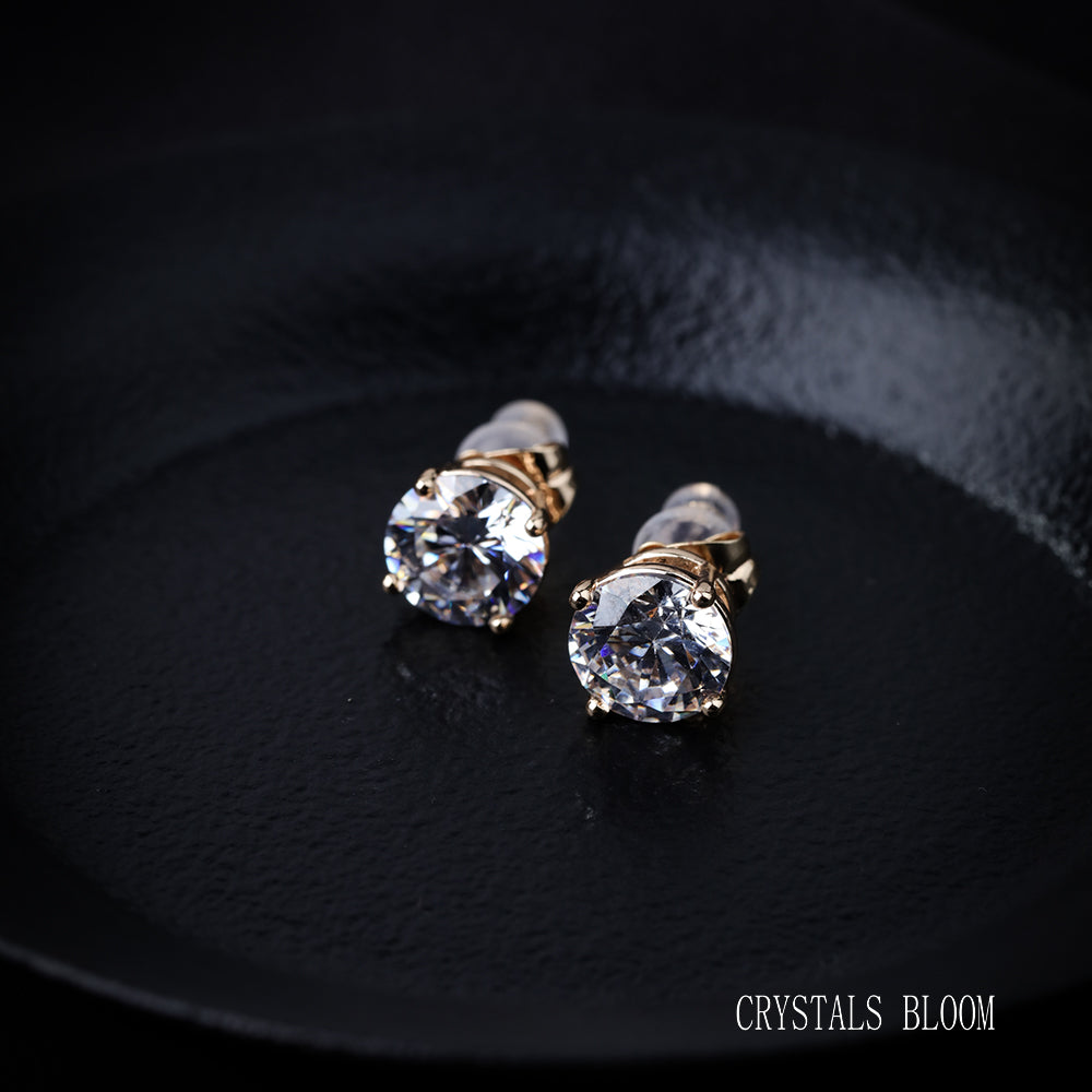 18K Gold-Plated Moissanite Stud Earrings
