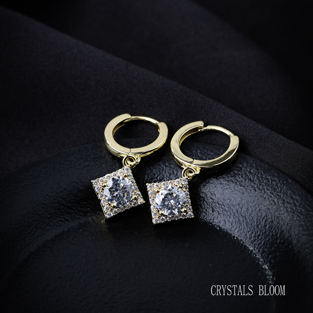 18K Gold Plated Moissanite Stud Earrings