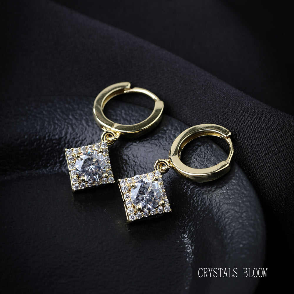 18K Gold Plated Moissanite Stud Earrings