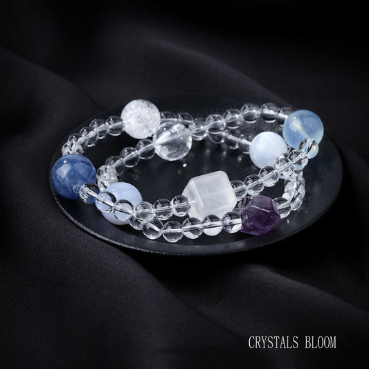 Double-Layer Multi-Gemstone Crystal Bracelet