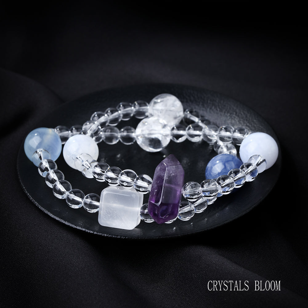 Double-Layer Multi-Gemstone Crystal Bracelet