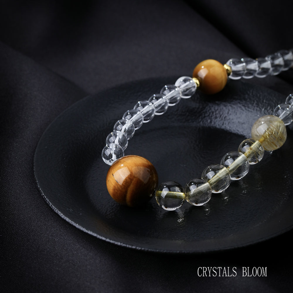 Double-Layer Tiger’s Eye and Citrine Bracelet